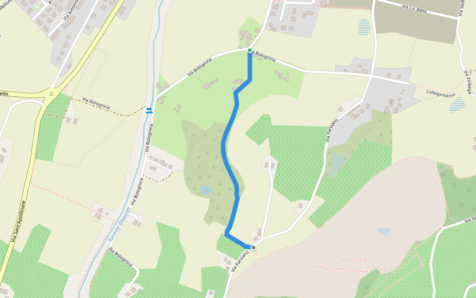 CentoQuerce walking route map in Castello di Serravalle