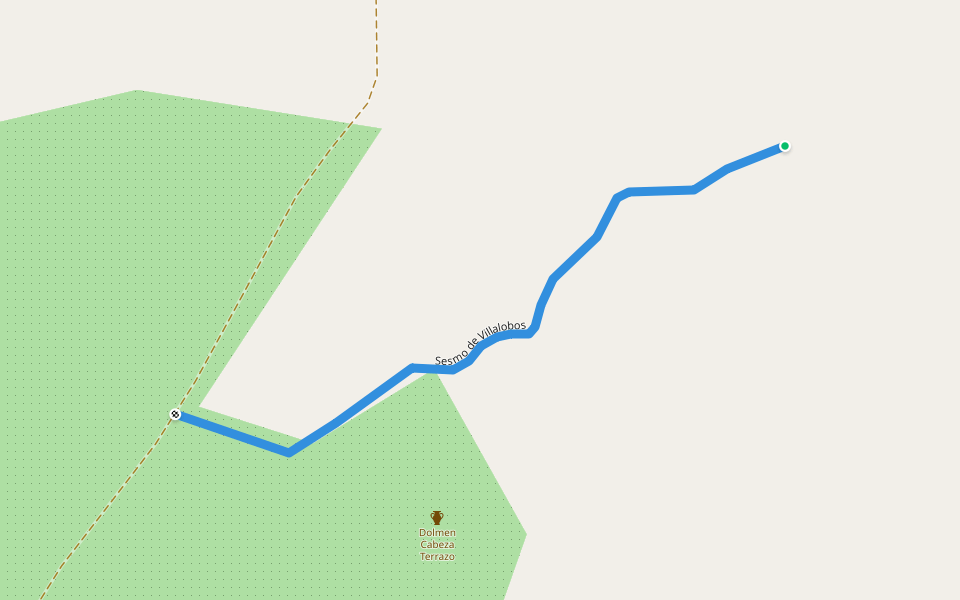 Sesmo de Villalobos walking route map in Barcarrota