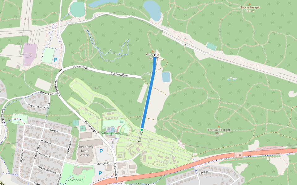 Liftspåret walking route map in Umeå