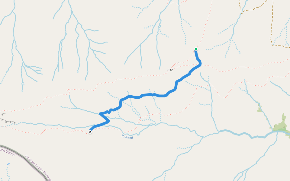 Old Path walking route map in Mfifiyela