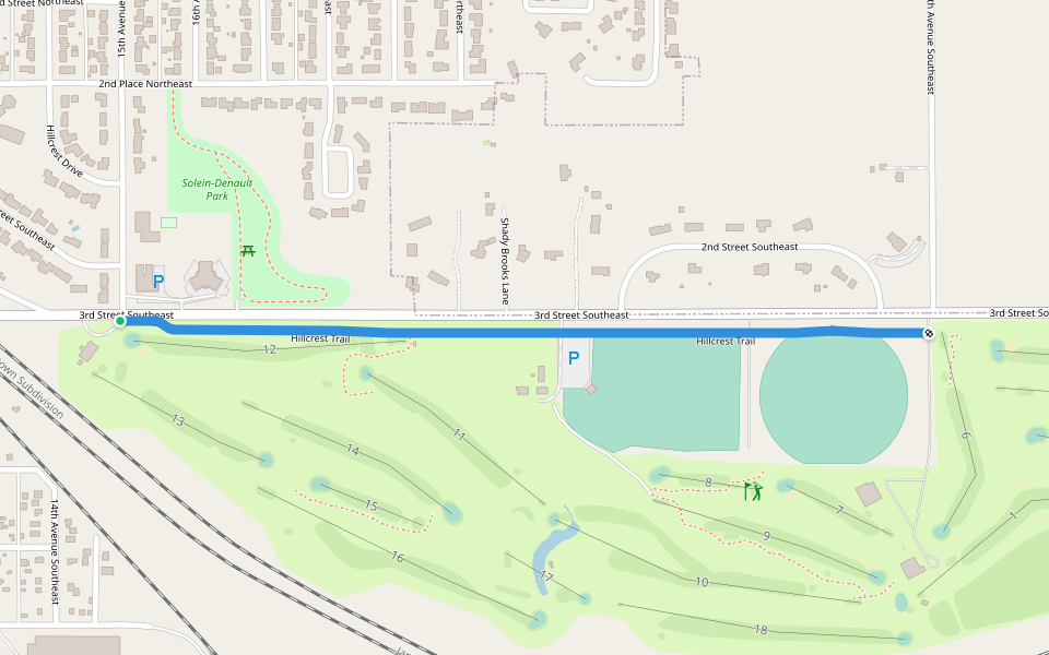 Hillcrest Trail walking route map in Jamestown