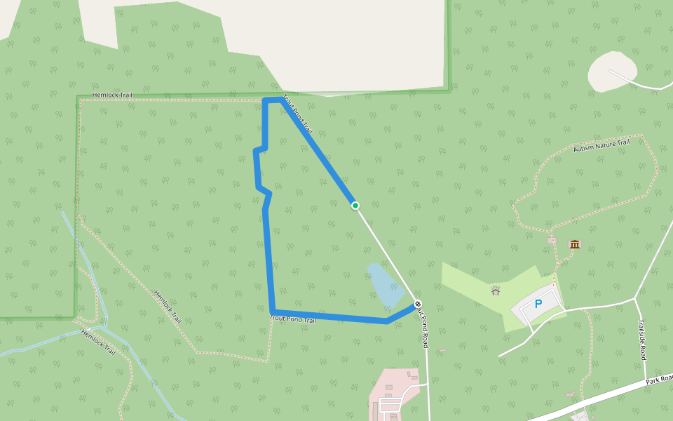 Trout Pond Trail walking route map in Castile