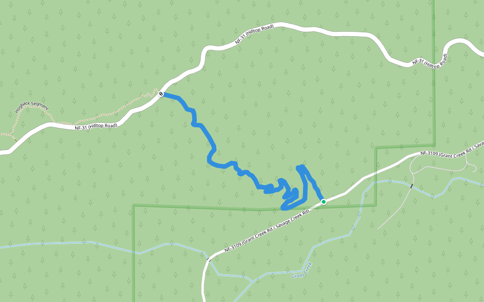 Grant Creek Segment walking route map in Eddyville