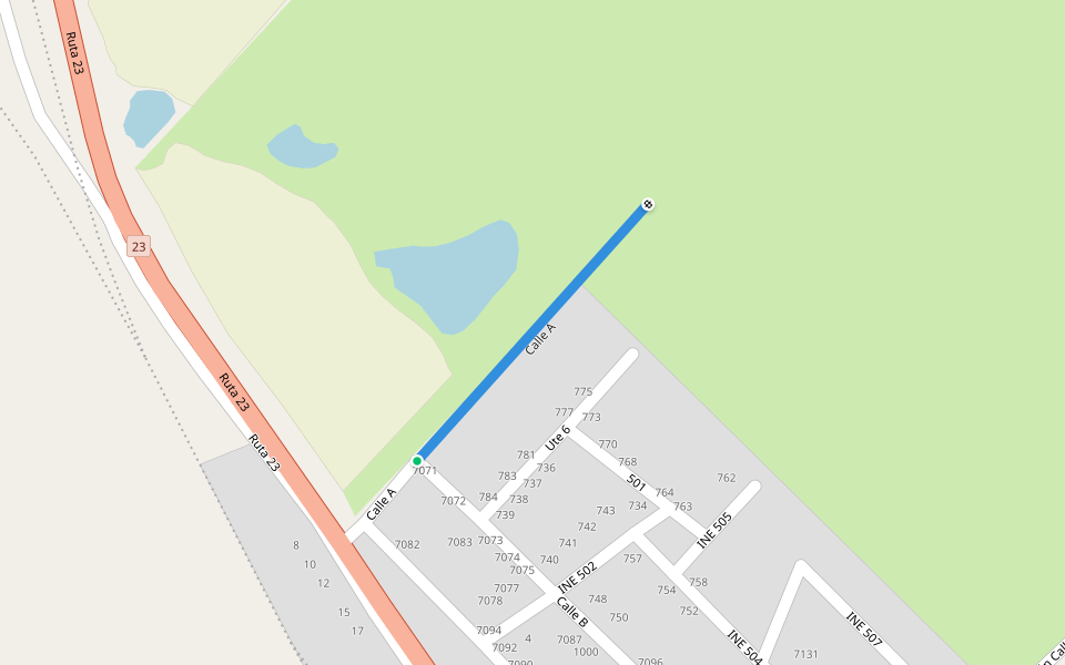 Calle A walking route map in Mal Abrigo