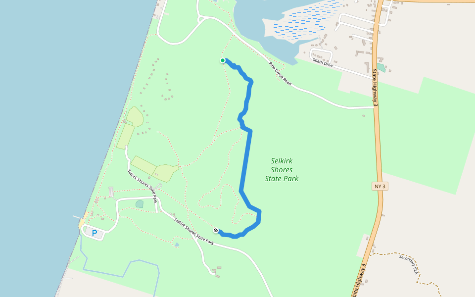 Red Fox Trail walking route map in Pulaski
