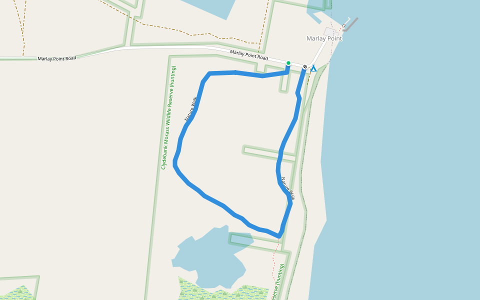 Nature Walk walking route map in Clydebank