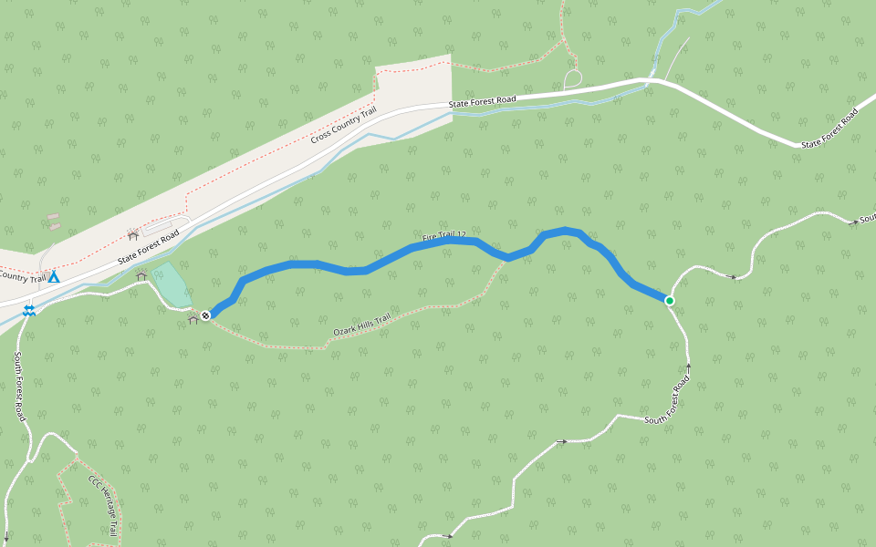 Fire Trail 12 walking route map in Jonesboro