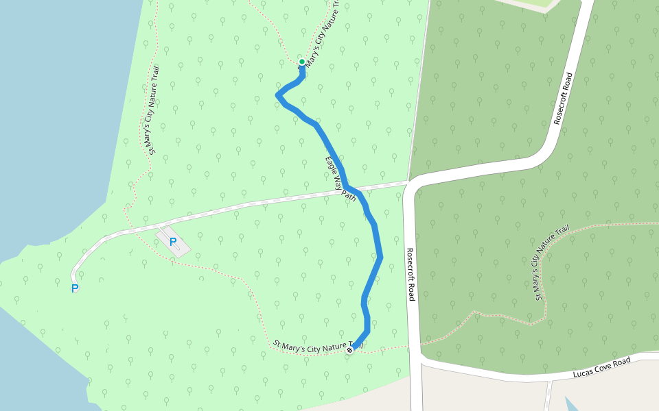 Eagle Way Path walking route map in Saint Marys City