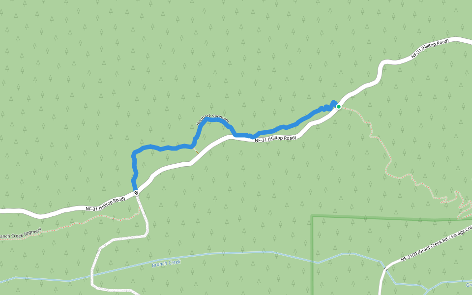 Hogback Segment walking route map in Eddyville