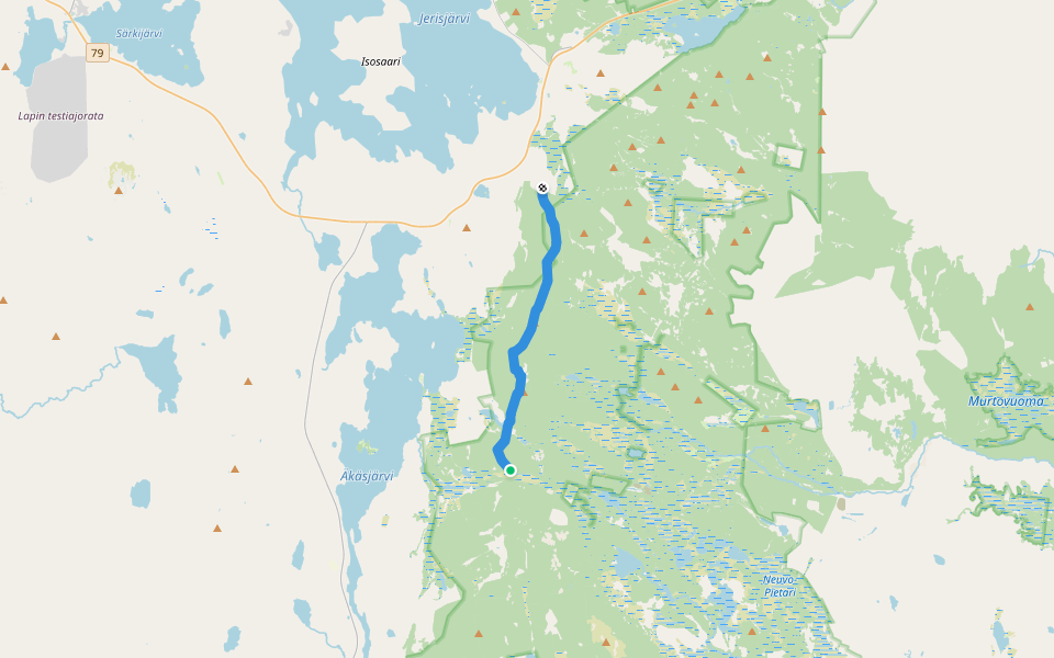 Rauhala-Pahtavuoma walking route map in Muonio