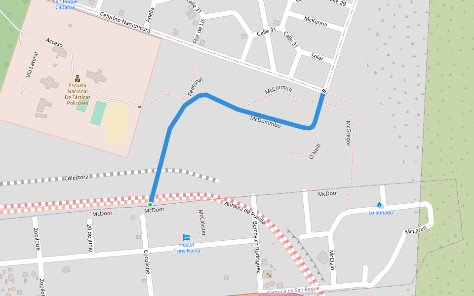 McDummbo walking route map in San Roque