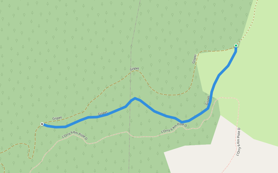 Gispet walking route map in Albiès