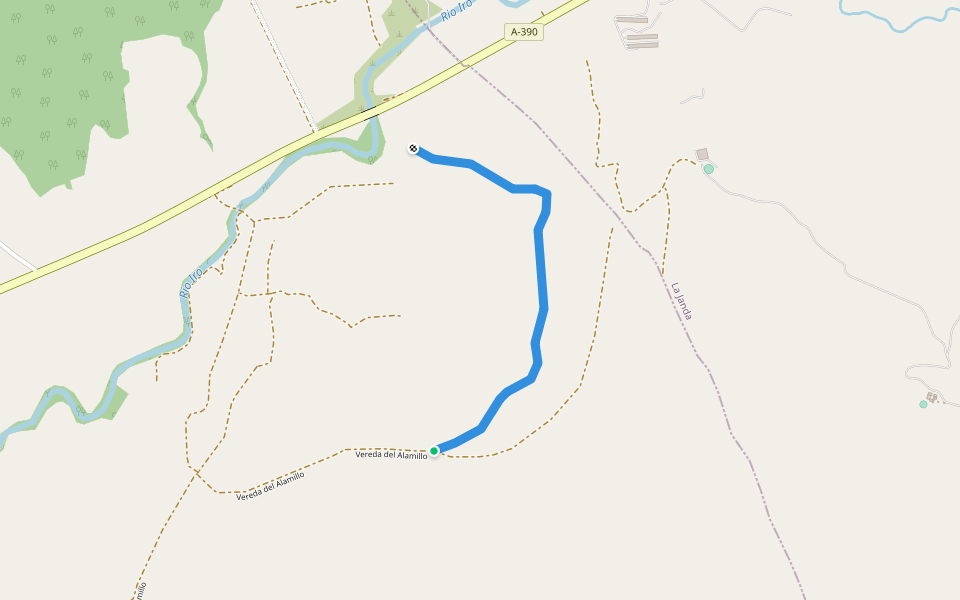 Vereda del Alamillo walking route map in Chiclana de la Frontera