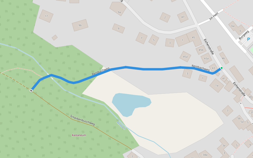 Rentbachweg walking route map in Kronberg im Taunus