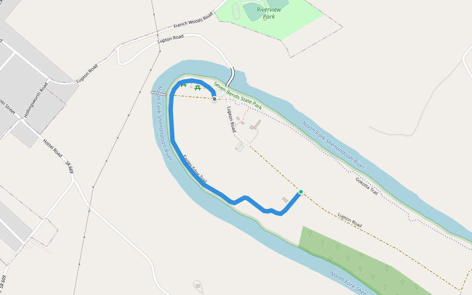 Eagles Edge Trail walking route map in Woodstock