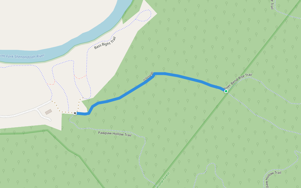 (closed) walking route map in Woodstock