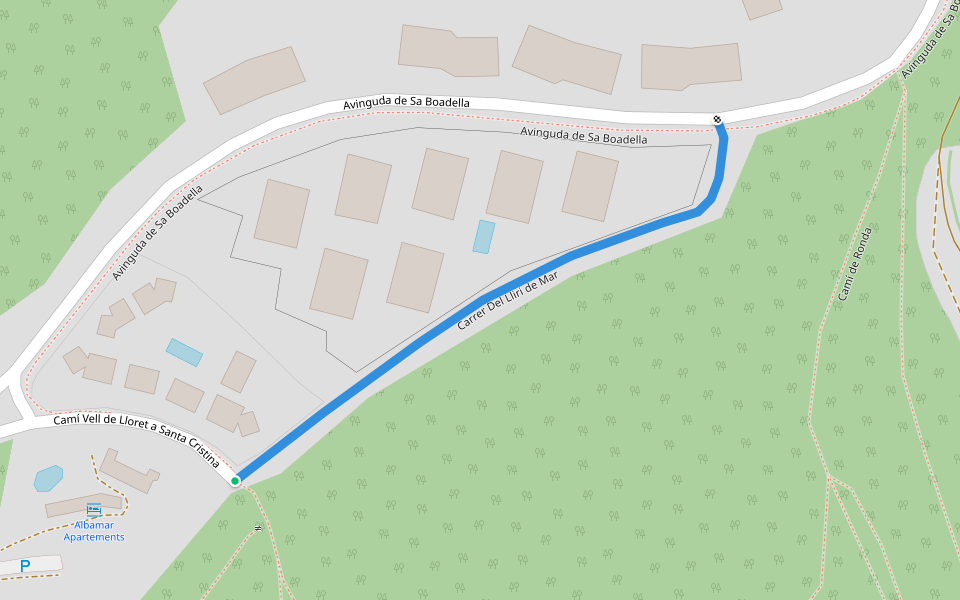 Carrer Del Lliri de Mar walking route map in Lloret de Mar