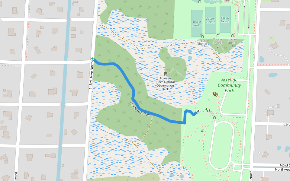 Equestrian Trail walking route map in Loxahatchee Groves