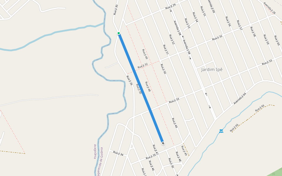 Rua Ji 30 walking route map in Aparecida de Goiânia