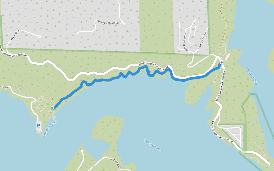 Jasper Point Trail walking route map in Prineville