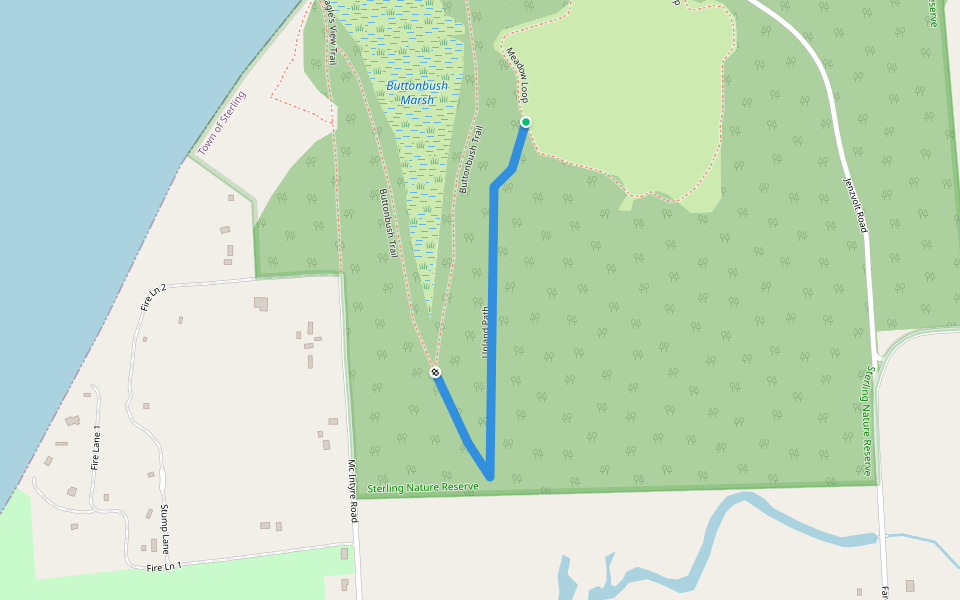 Upland Path walking route map in Sterling