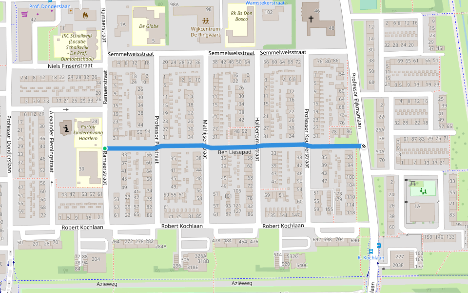 Ben Liesepad walking route map in Haarlem