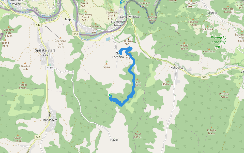 GRIFTOF trail walking route map in Lechnica