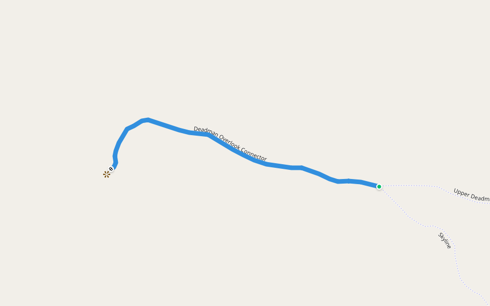 Deadman Overlook Connector walking route map in Sturgis