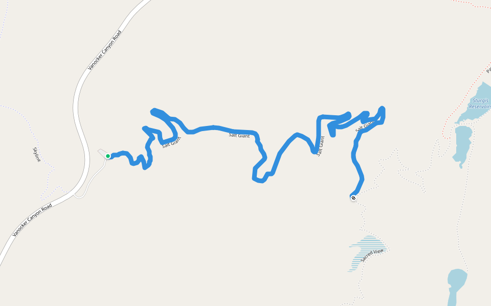 Salt Giant walking route map in Sturgis