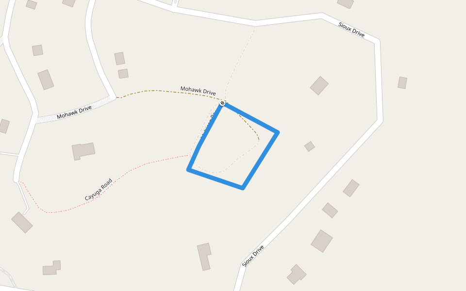 Cayuga Road walking route map in Oxford