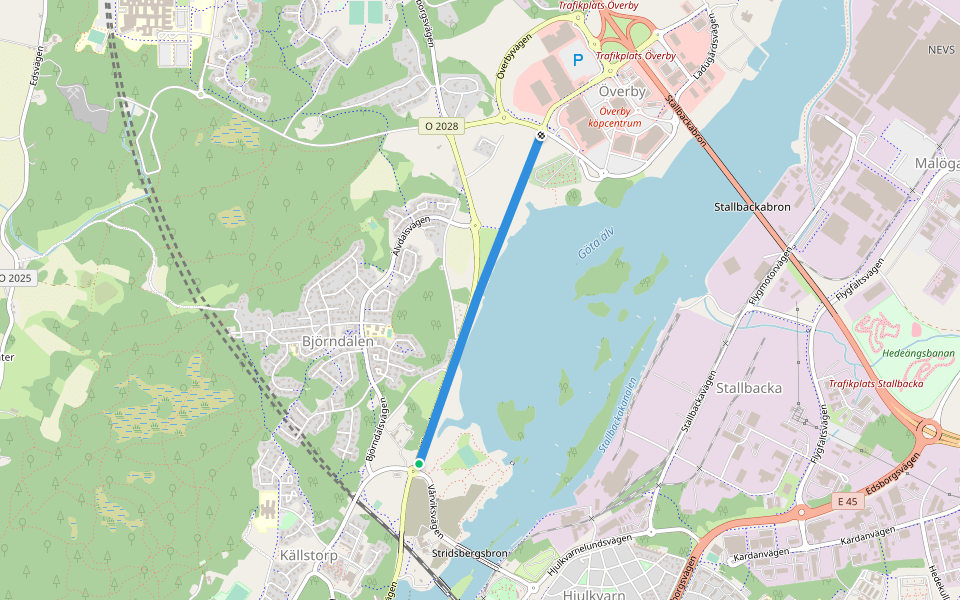Ekholms strandväg walking route map in Trollhättan