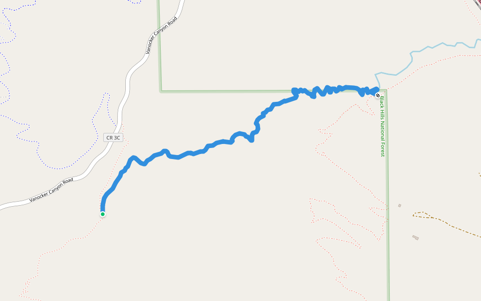 Alkali Ridge walking route map in Sturgis