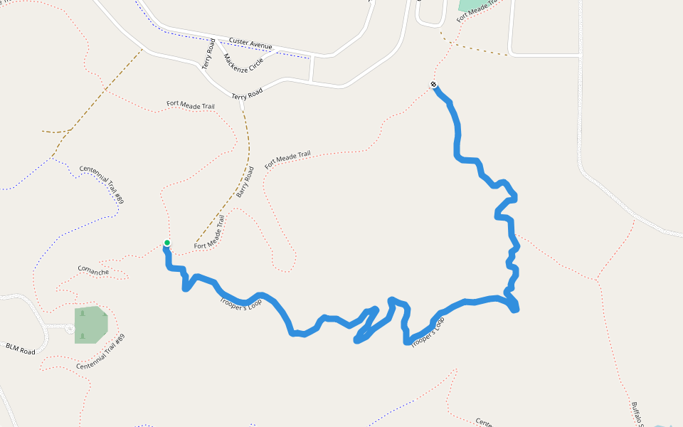 Trooper's Loop walking route map in FORT MEADE