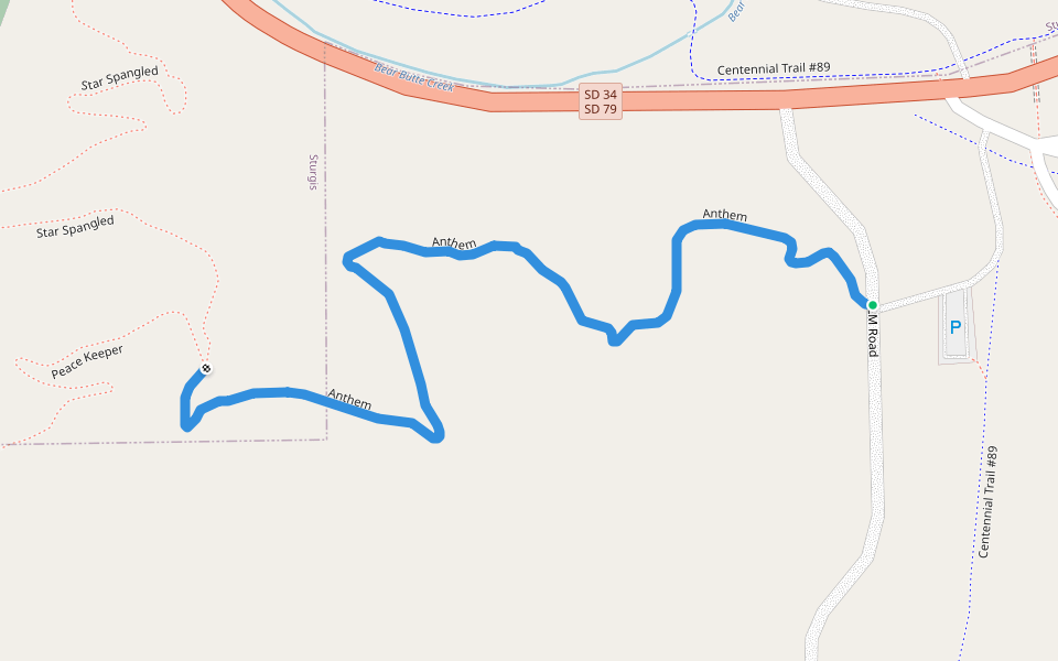 Anthem walking route map in Sturgis
