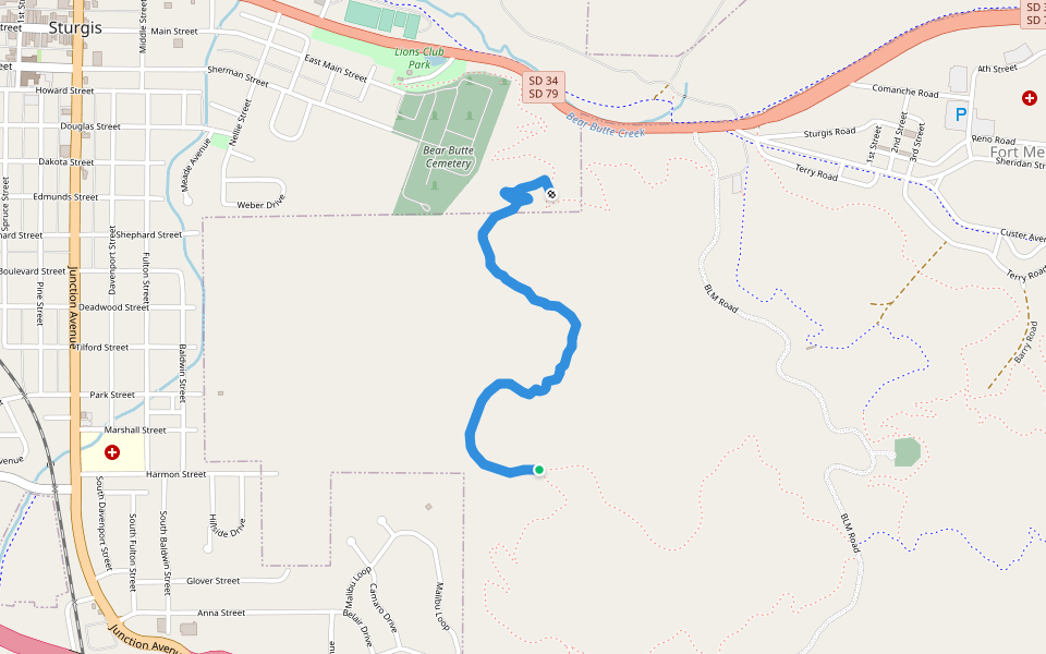 Peace Keeper walking route map in Marcus