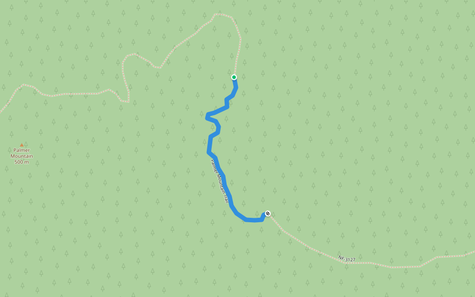 Palmer Mountain Trail walking route map in Toledo