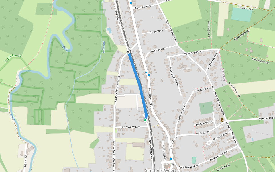 IJzerenwegstraat walking route map in Oud-Heverlee