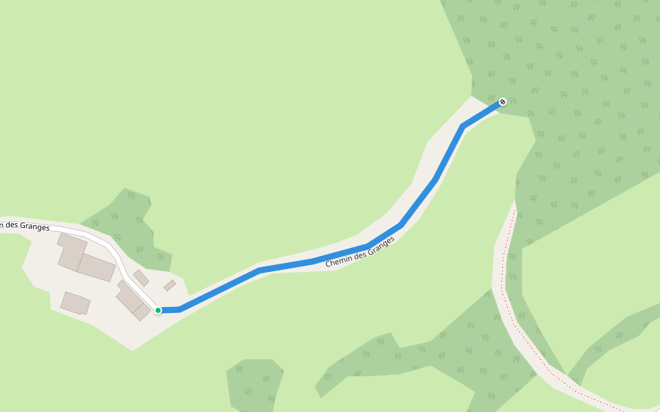 Chemin des Granges walking route map in Étang-sur-Arroux