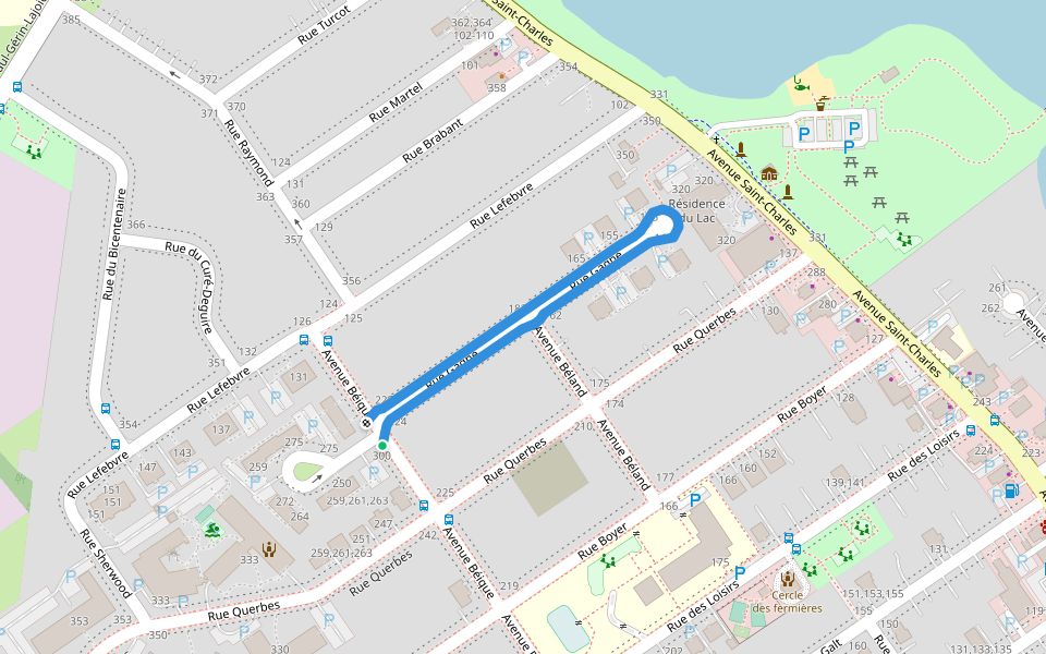 Rue Gagné walking route map in Vaudreuil-Dorion