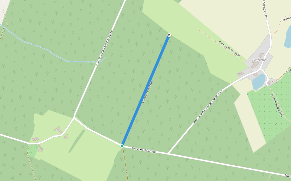 Chemin de Bellevue walking route map in Hennezel