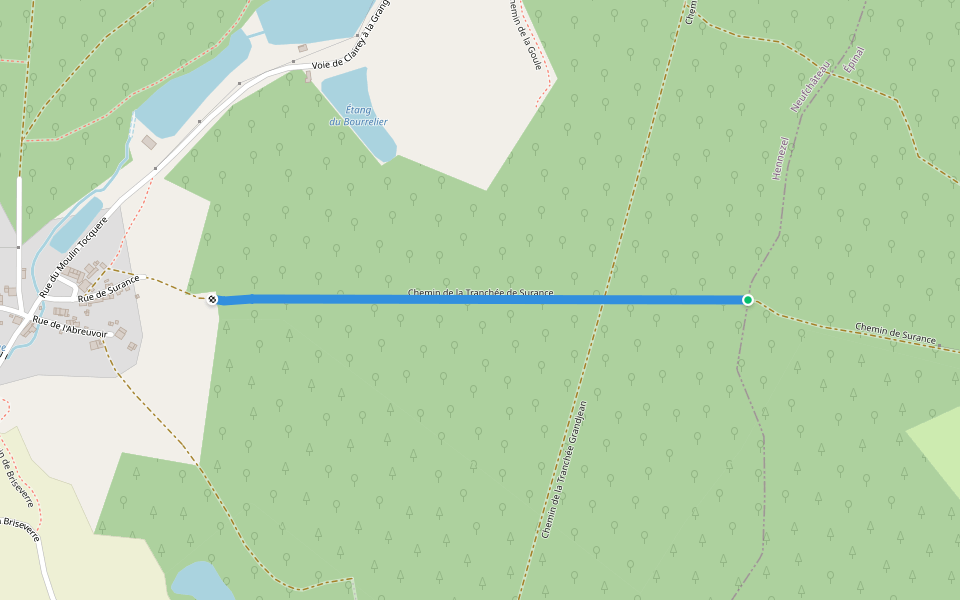 Chemin de la Tranchée de Surance walking route map in Hennezel