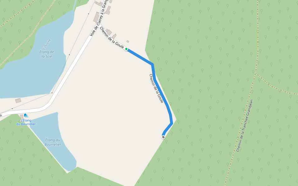 Chemin de la Goule walking route map in Hennezel
