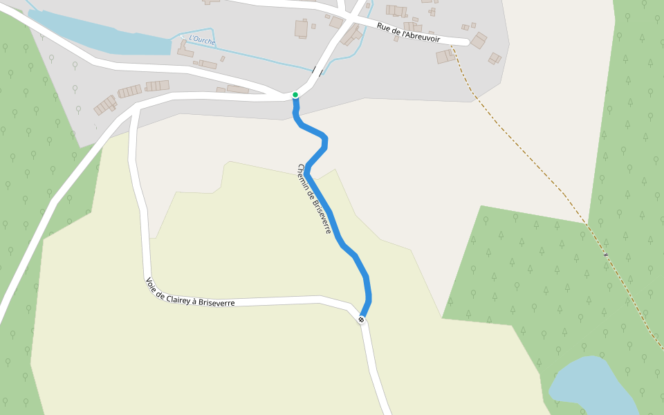 Chemin de Briseverre walking route map in Hennezel