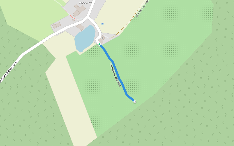 Chemin du Morillon walking route map in Hennezel