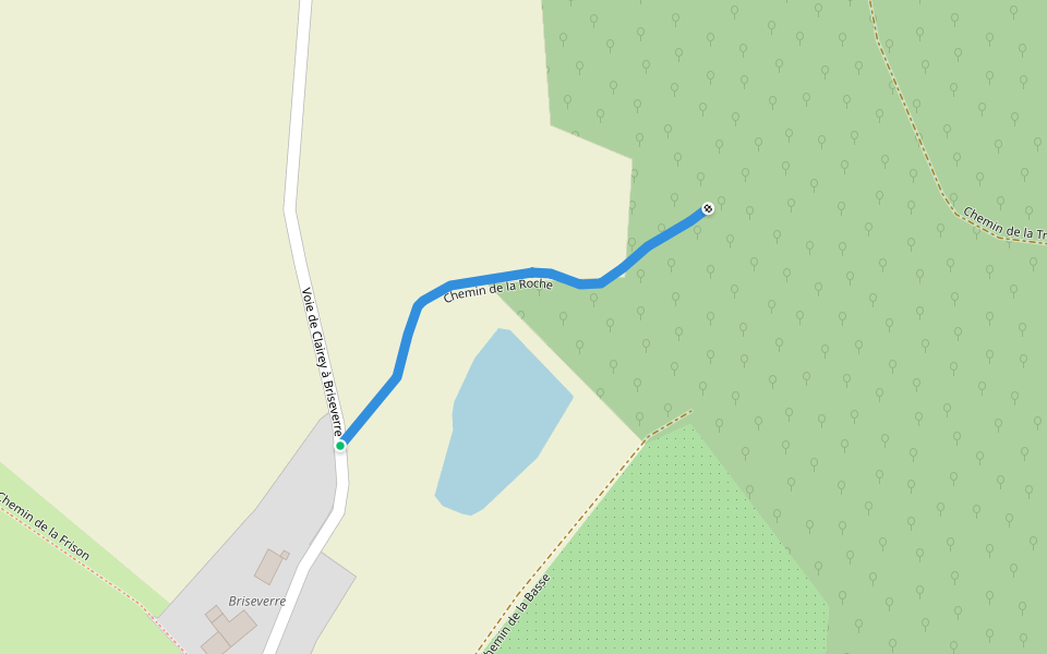 Chemin de la Roche walking route map in Hennezel