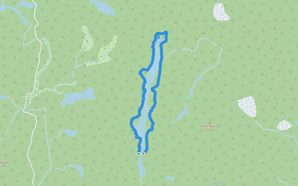 L'Aventurier walking route map in Rouyn-Noranda