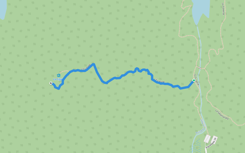 L'Escalade walking route map in Rouyn-Noranda