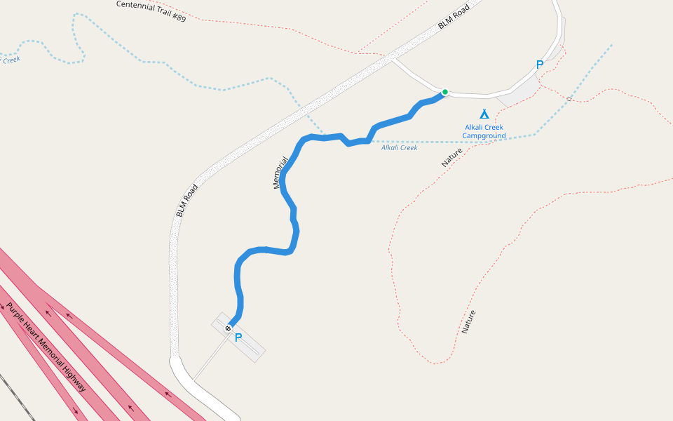 Memorial walking route map in Sturgis