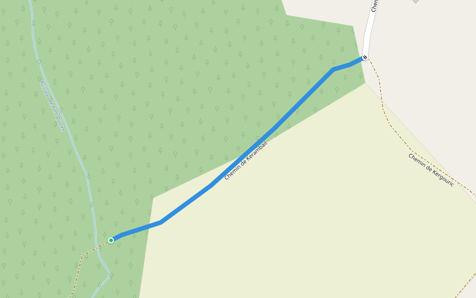 Chemin de Kerambail walking route map in Névez