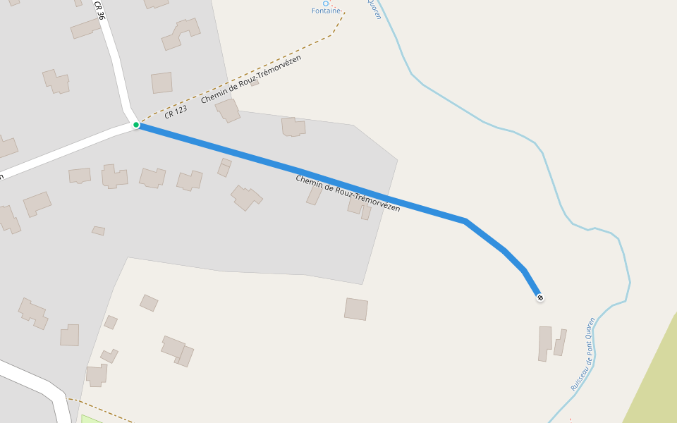 Chemin de Rouz-Trémorvézen walking route map in Névez